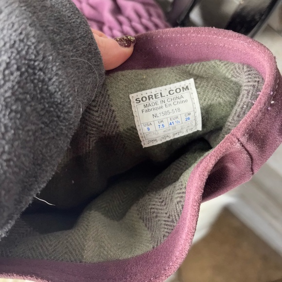 Sorel Boots Womens 9 Burgundy Purple Firenzy Tall Scrunch Slouch Lace Up Boho - Picture 3 of 8